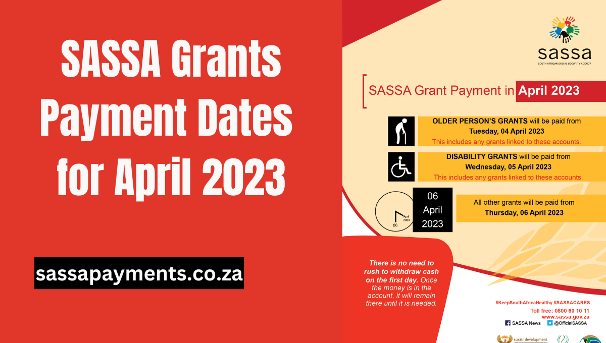 SASSA Grants Payment Dates for April 2023