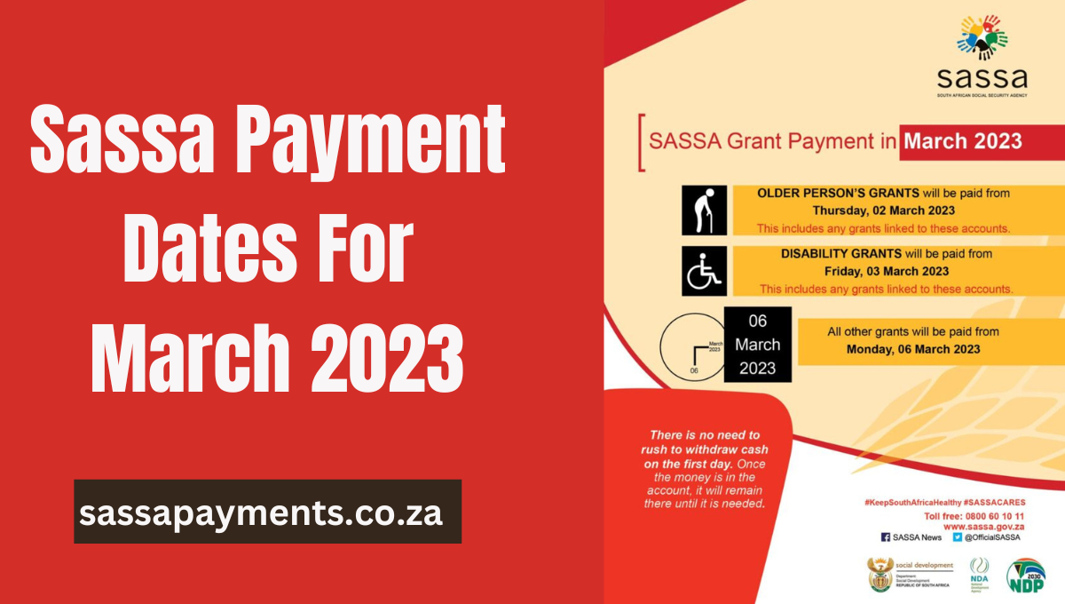 Sassa Grant Payment Dates March 2023