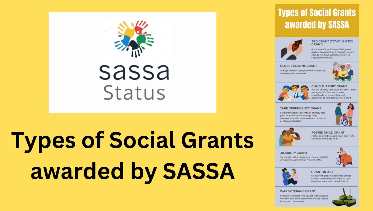 Types of Sassa Social Grants awarded by SASSA